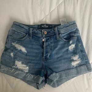 Hollister Women's Distressed Blue Jean Shorts 3